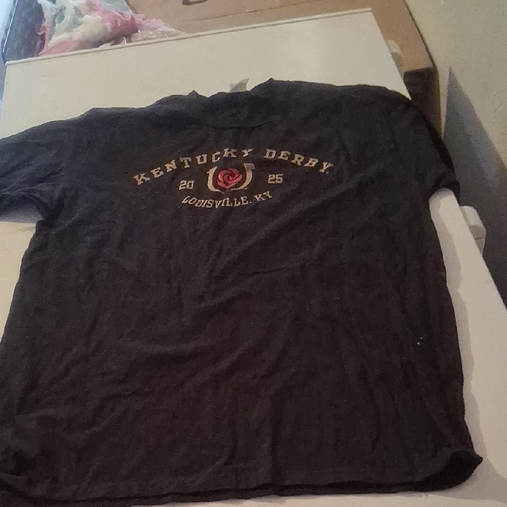 NWOT Port & Company Kentucky Derby 2025 Black T-Shirt Men's L - Picture 2 of 5